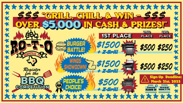 RotoQ360 Presents: BBQ RO-T-O Burger & Wing Competition in Hempstead, Texas!