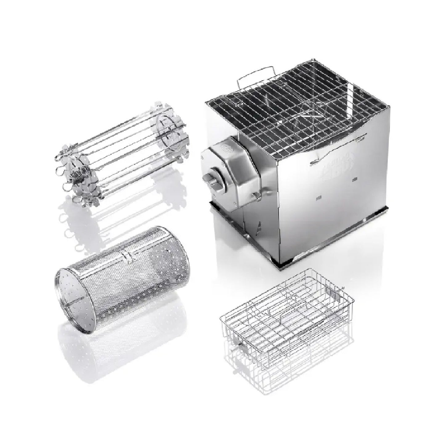 ROTO-Q 360 non-electric self-rotating rotisserie grill in use
