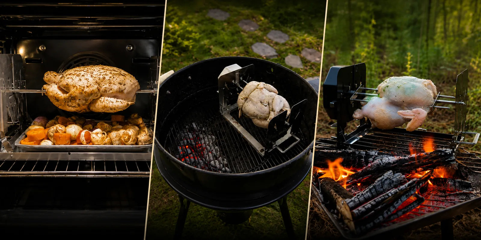 Roto-Q 360 rotisserie — compatible with any grill, oven or open fire