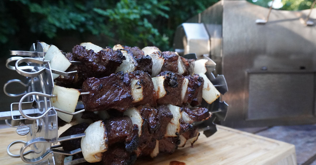 Flavorful Brown Sugar Bourbon Grilled Steak Rotisserie Style Tips Recipe