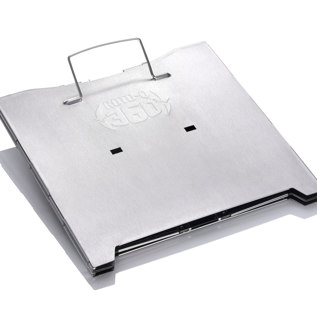 Folded stainless steel ROTO-Q 360 Foldable Grill frame