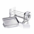 Roto-Q 360 basic set rotisserie in stainless steel, wind up rotisserie in stainless steel.