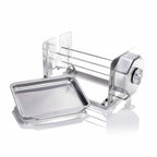 Roto-Q 360 basic set rotisserie in stainless steel, wind up rotisserie in stainless steel.