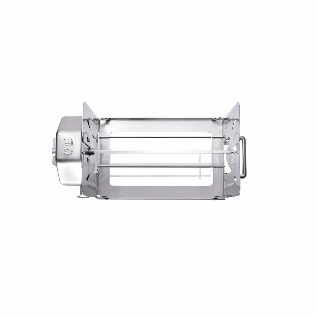 Top view of a stainless steel ROTO-Q 360 rotisserie unit 