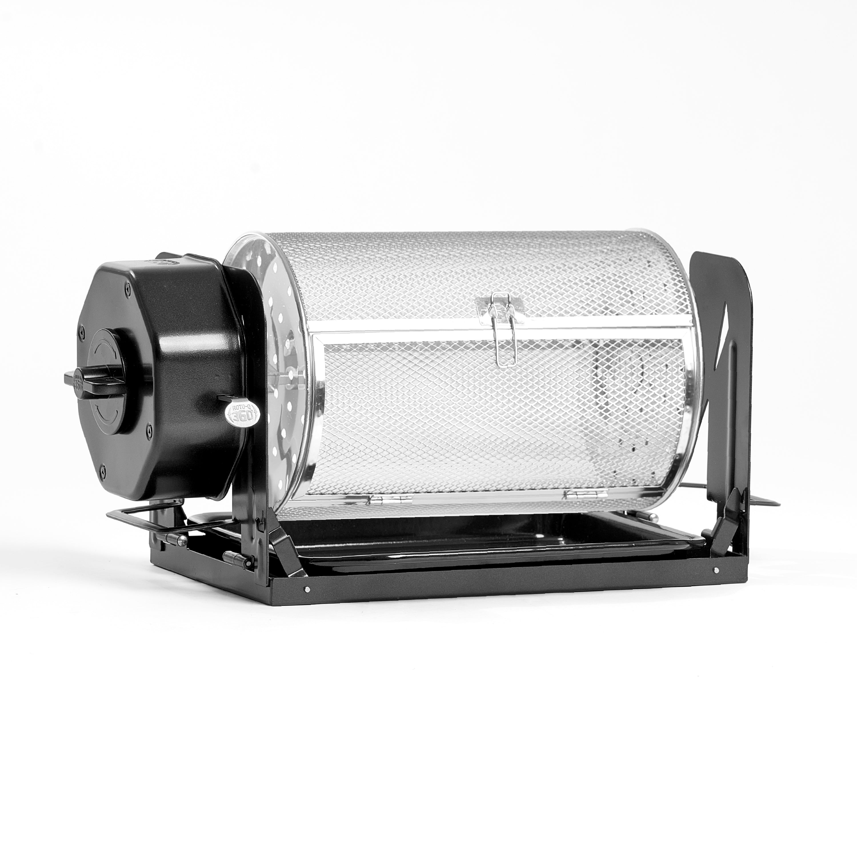 Black ROTO-Q 360 rotisserie unit with Rotisserie Basket XL