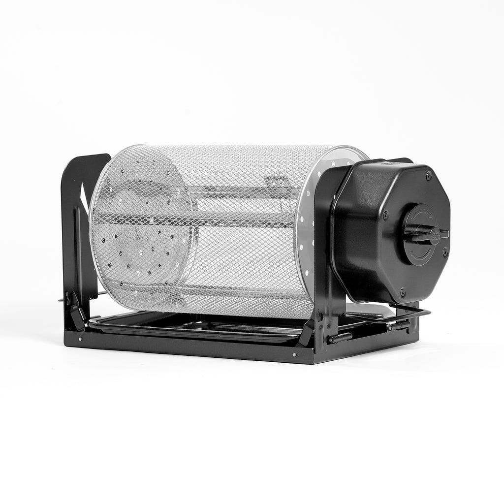Black ROTO-Q 360 rotisserie unit with Rotisserie Basket XL