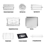 Labeled components and accessories of the ROTO-Q 360 Family-Q Bundle laid out on a white background.